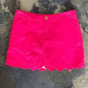 Pink Scalloped Hem Skort